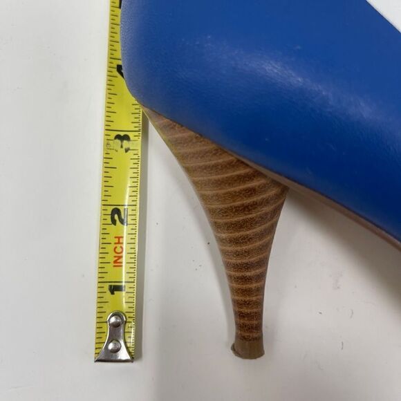 Aldo Women's Peep Toe Pump Stacked Heels Slip On Leather Blue Size EU 38 - Picture 6 of 13